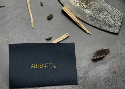 Woven label for new glamping brand Autentic. Designed by Dumonk, co-founder of "Three Tales"