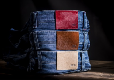 Leather patches designed and developed by Dumonk for CJC Denim Refinded.
