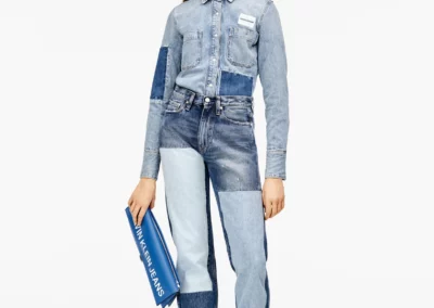 Patched Denim by Raf Simons for Calvin Klein, product development by Laura Dixon co-founder "Three Tales"