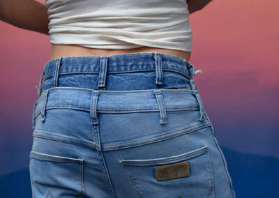 Retro Denim collection by Wrangler, product development by Laura Dixon co-founder "Three Tales"