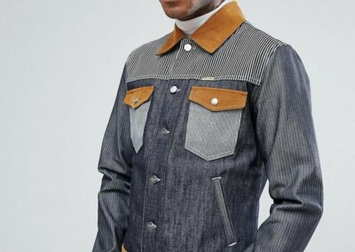 Multiple denim fabrics jacket by Wrangler,